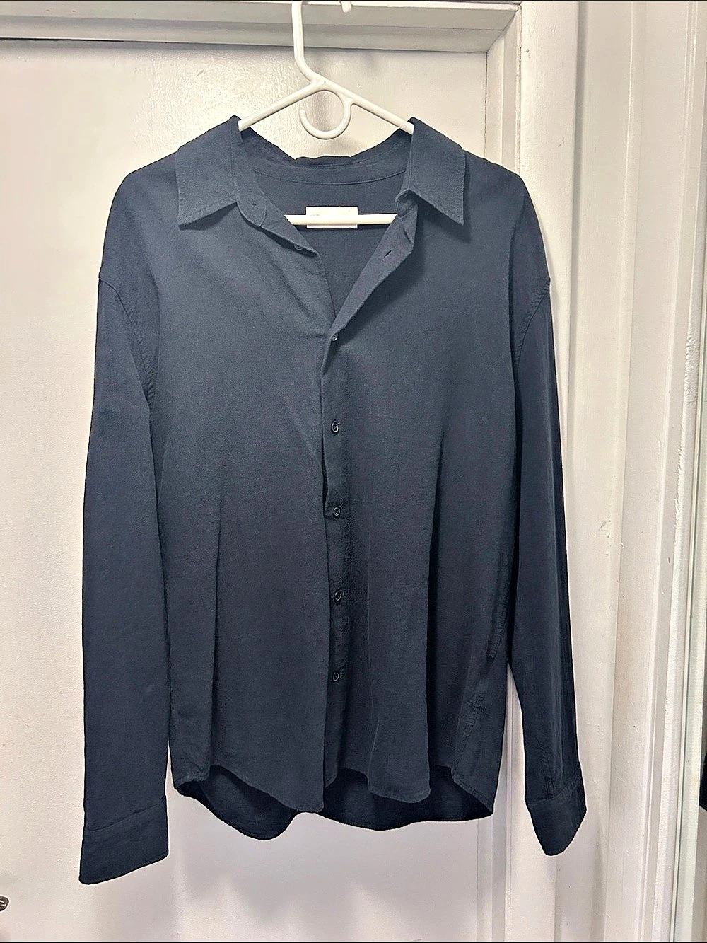 Zara Button Down Shirt in Blue Size Large